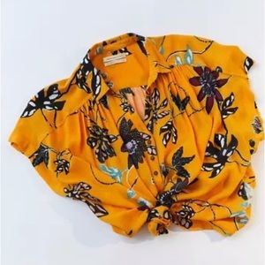 UO Bennet Printed Popover Blouse